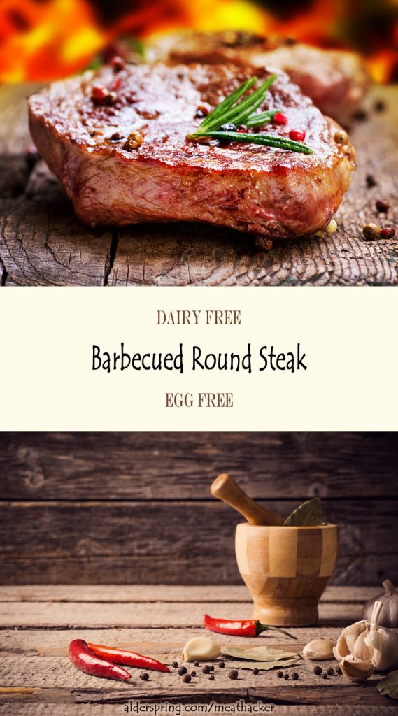 barbecued beef round steak