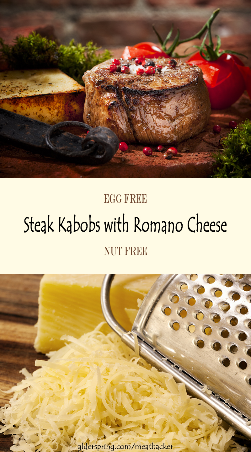 beef steak kabobs with romano cheese