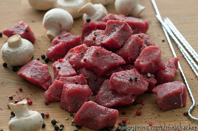 beef stroganoff with grass fed beef sirloin tip kabobs