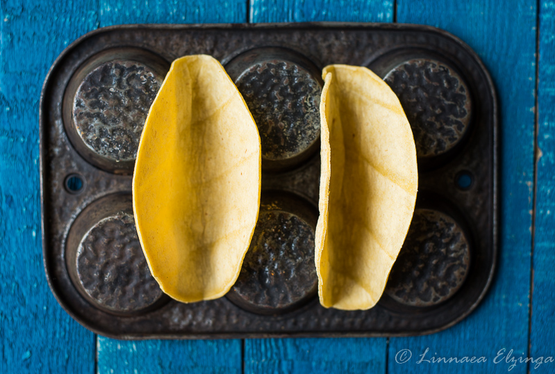Gluten free ground beef tacos - how to make taco shells from corn tortillas. 