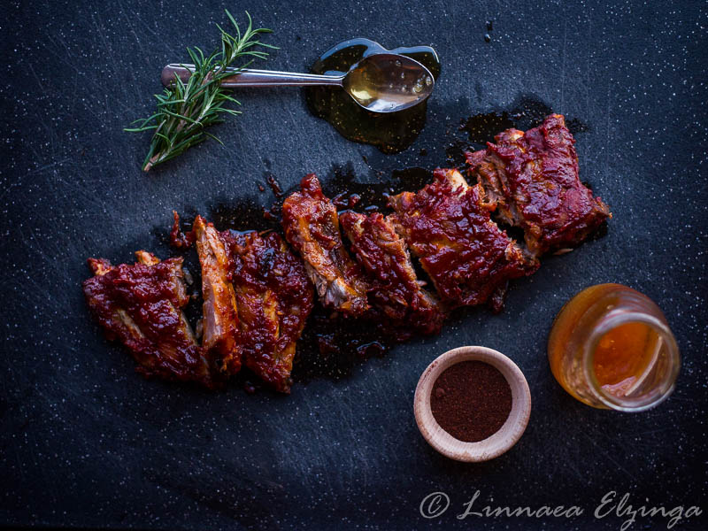 Pastured pork baby back ribs with paleo BBQ sauce. 