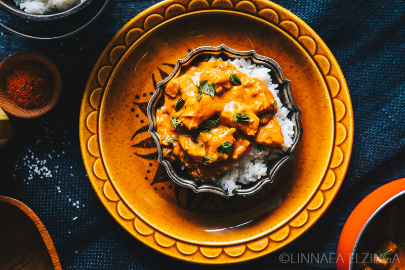 Pastured poultry chiken tikka masala. 