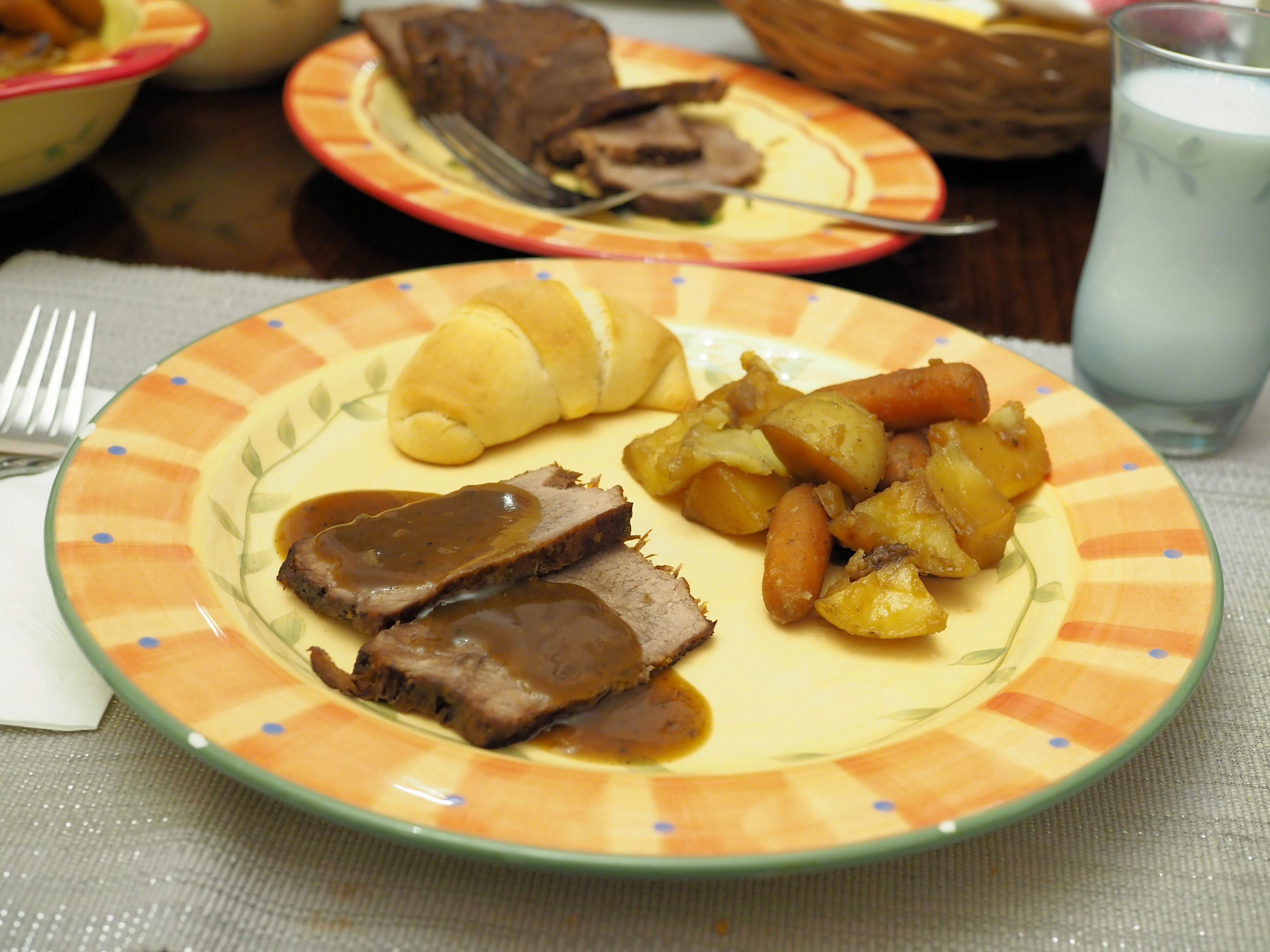 Beef Roast with Sides and Gravy