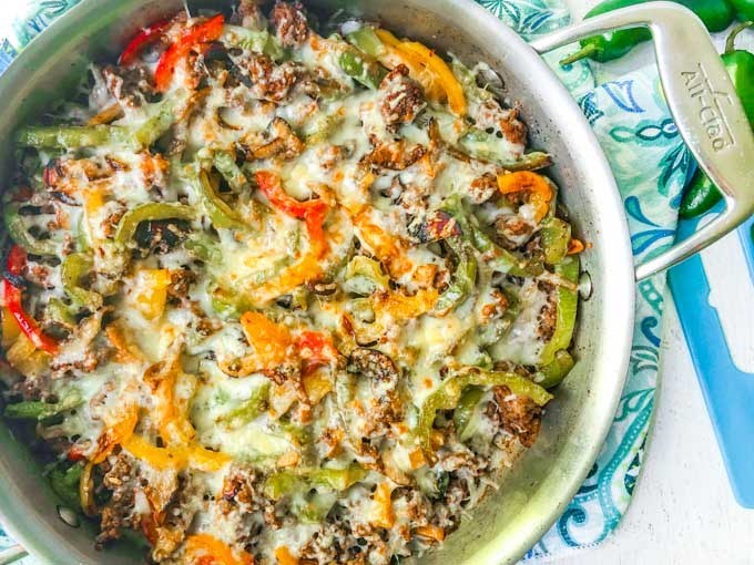 Low Carb Cheese Steak Skillet 