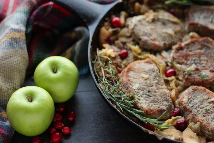 Apple Cranberry Skillet Pork Chops AIP Paleo