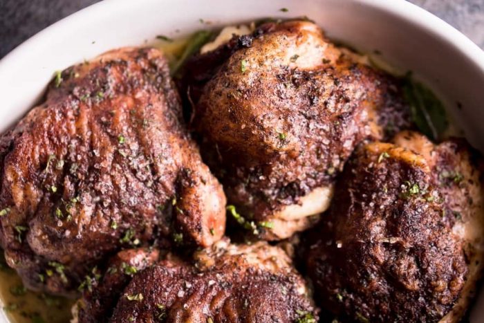 Low Carb Chicken Thighs with Mint and Coconut