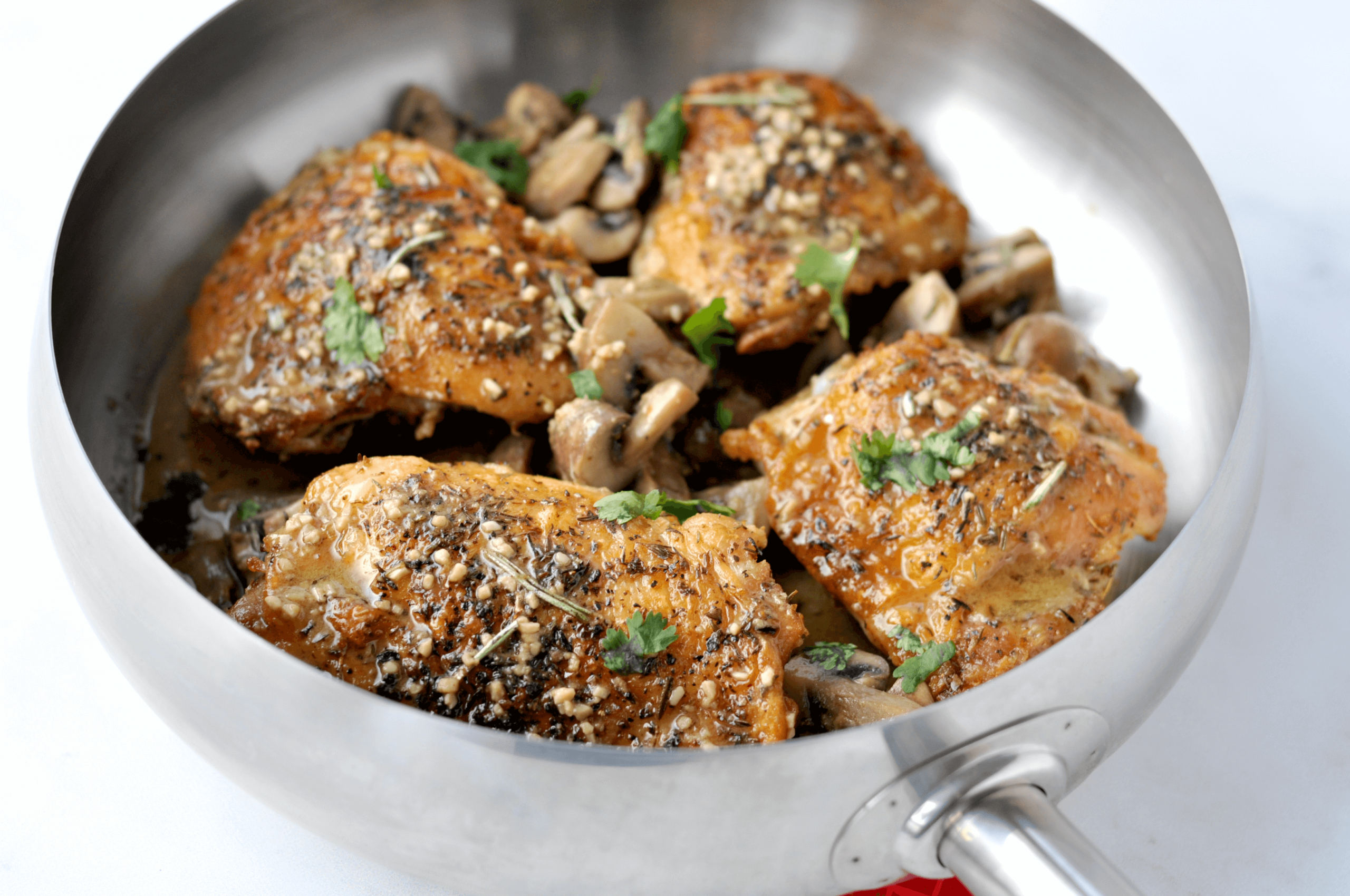 Keto Paleo Herbed Chicken Thighs with Mushrooms