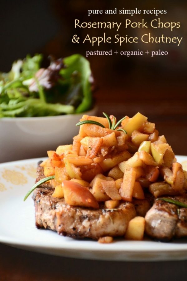 Rosemary Pork Chops with Apple Chutney Paleo