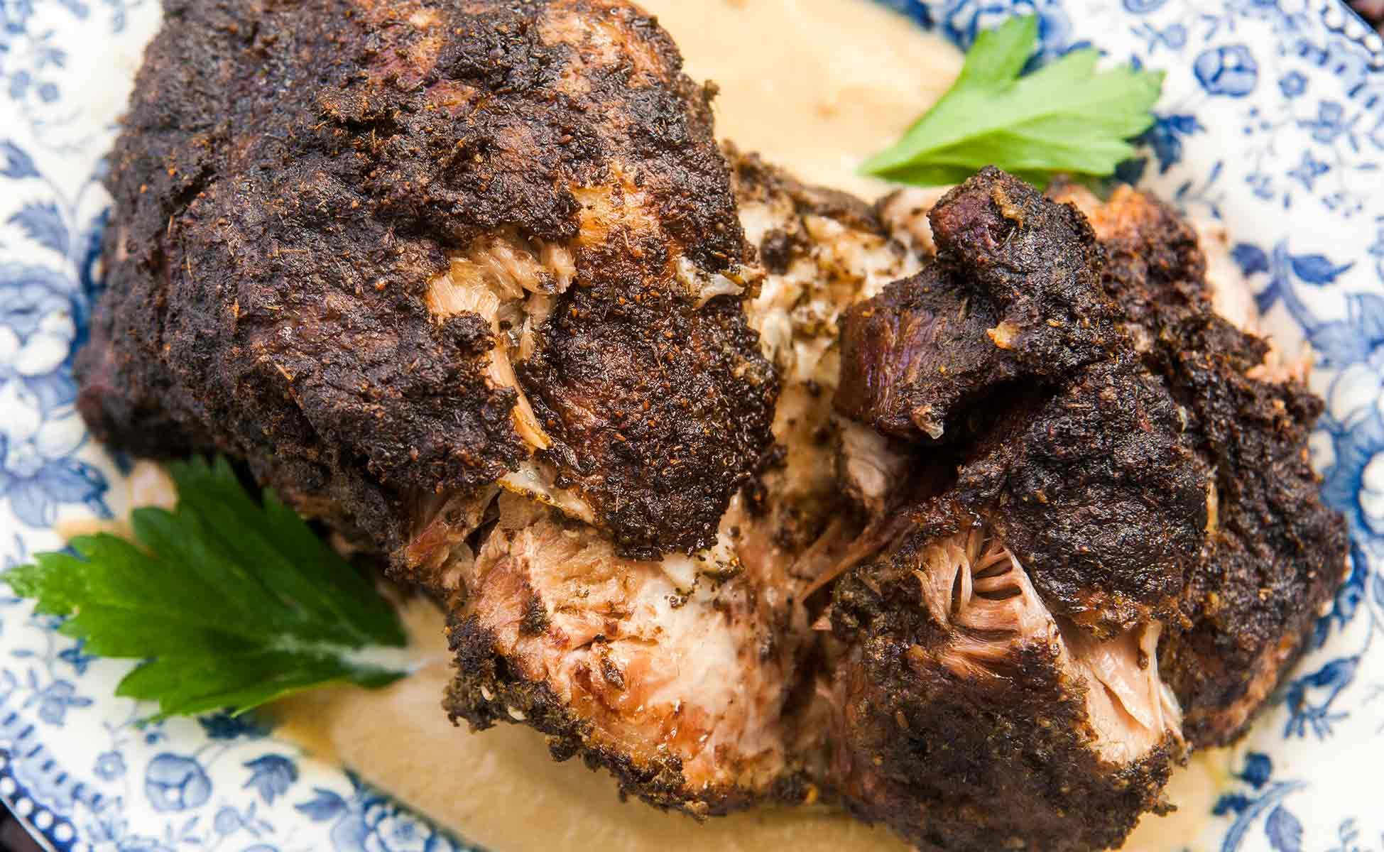 Slow Roasted Pork Shoulder with Savory Apple Gravy