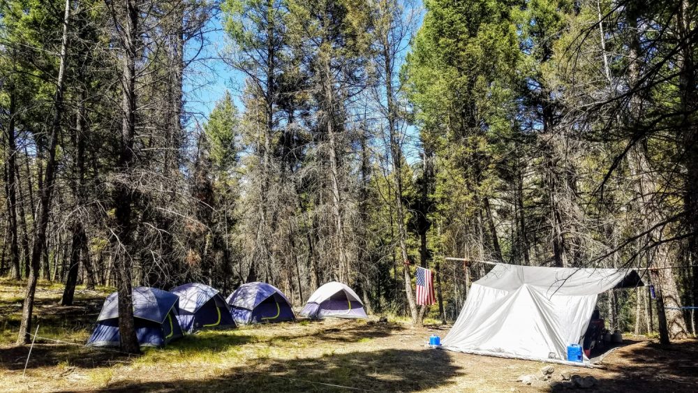 Inherding camp in the woods